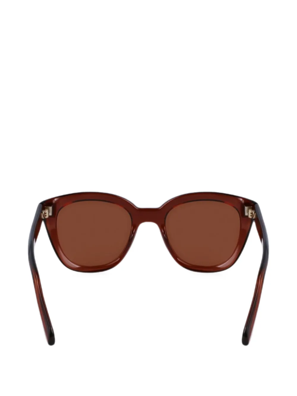 Ferragamo Zonnebril met rond montuur Bruin