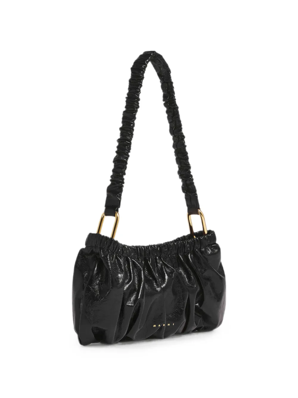 Marni Gesmockte clutch met gekreukt effect Zwart