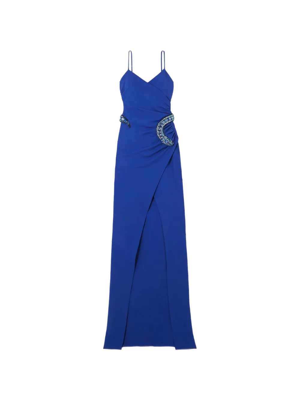 Balmain embellished wrap-effect maxi dress - Blu