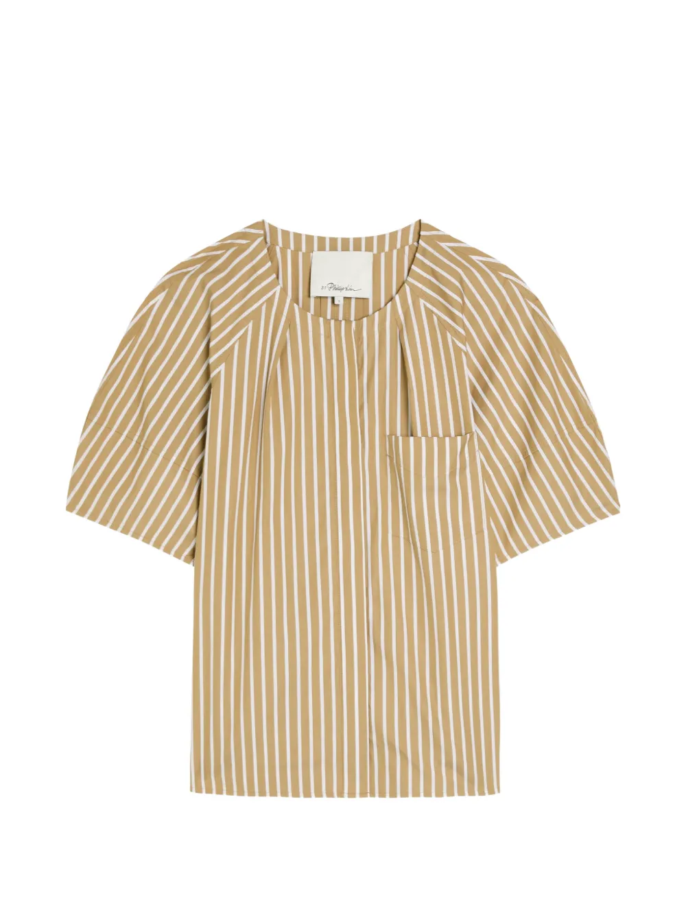 3.1 Phillip Lim striped short-sleeve blouse - Nude