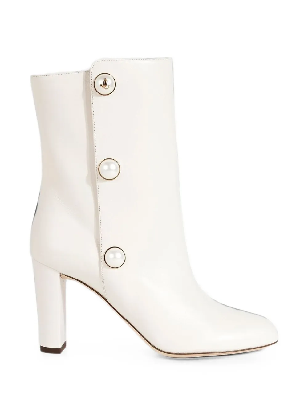 Jimmy Choo Rina faux-pearl embellished ankle boots Wit