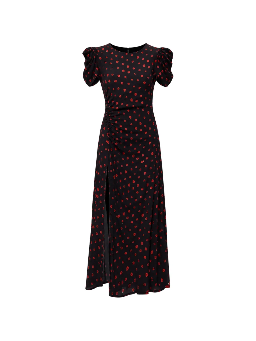 MAR DE MARGARITAS floral-print ruched dress - Black