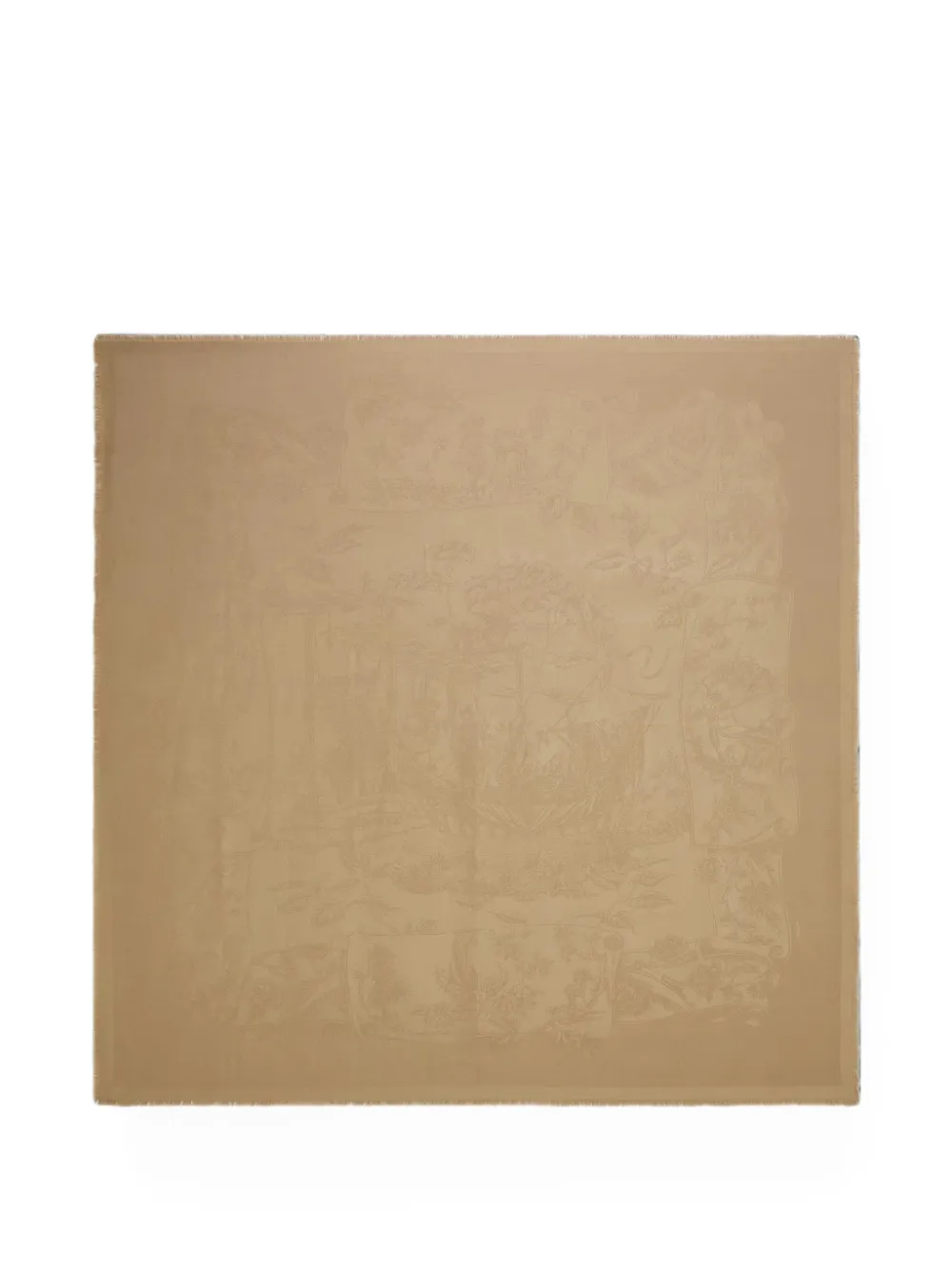 Ferragamo jacquard-knit frayed-edge scarf - Toni neutri