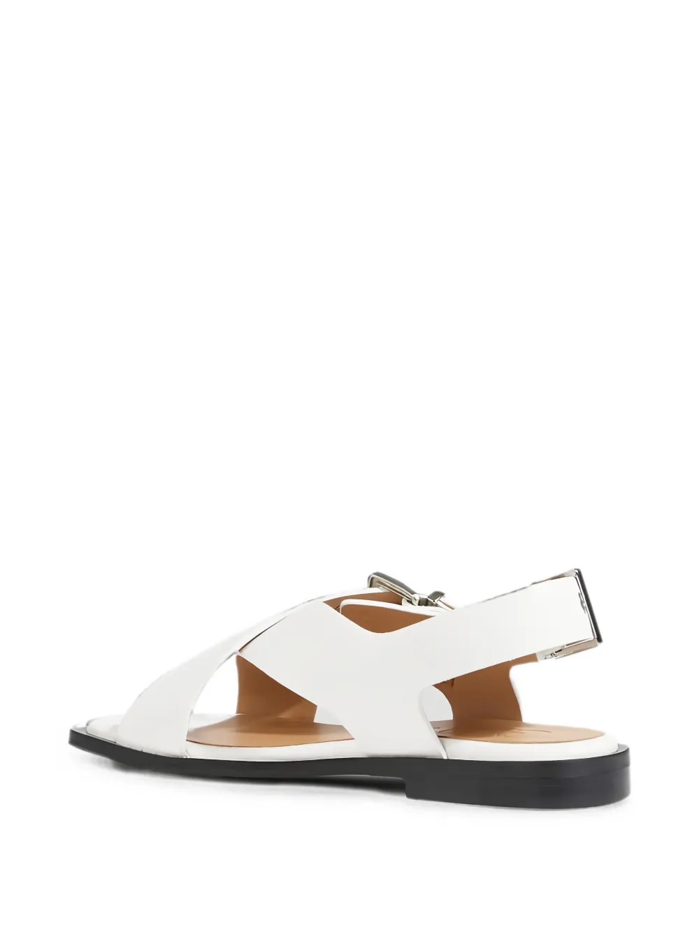 GANNI buckled crossover-strap sandals Wit