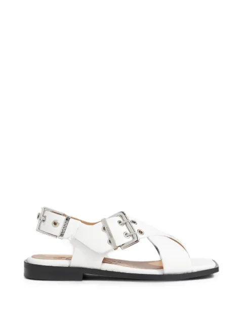 GANNI buckled crossover-strap sandals