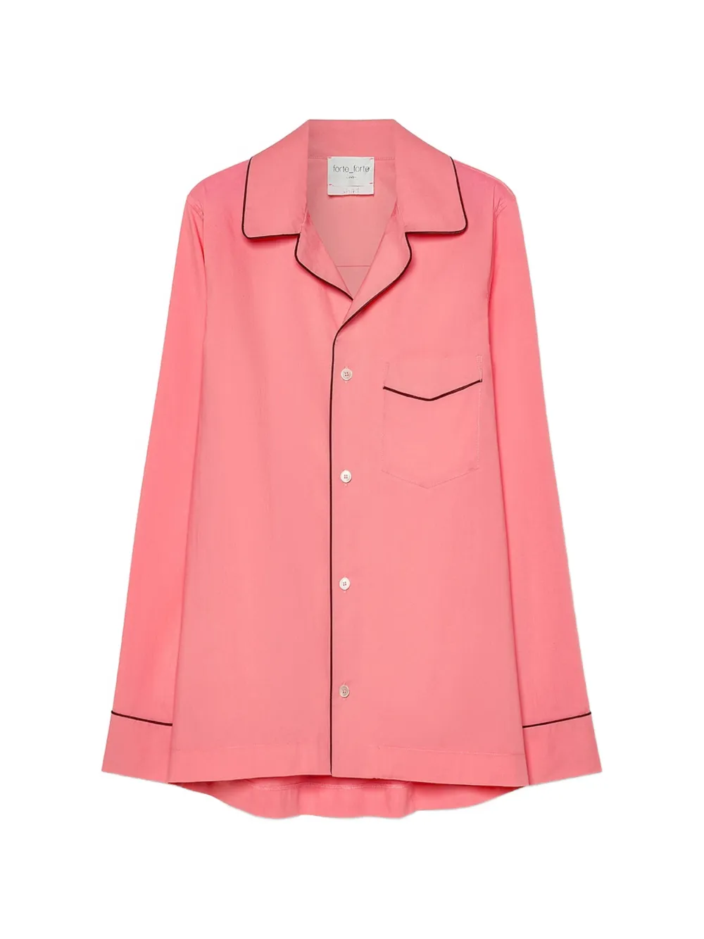 Forte Forte piping-detail long-sleeve shirt - Rosa