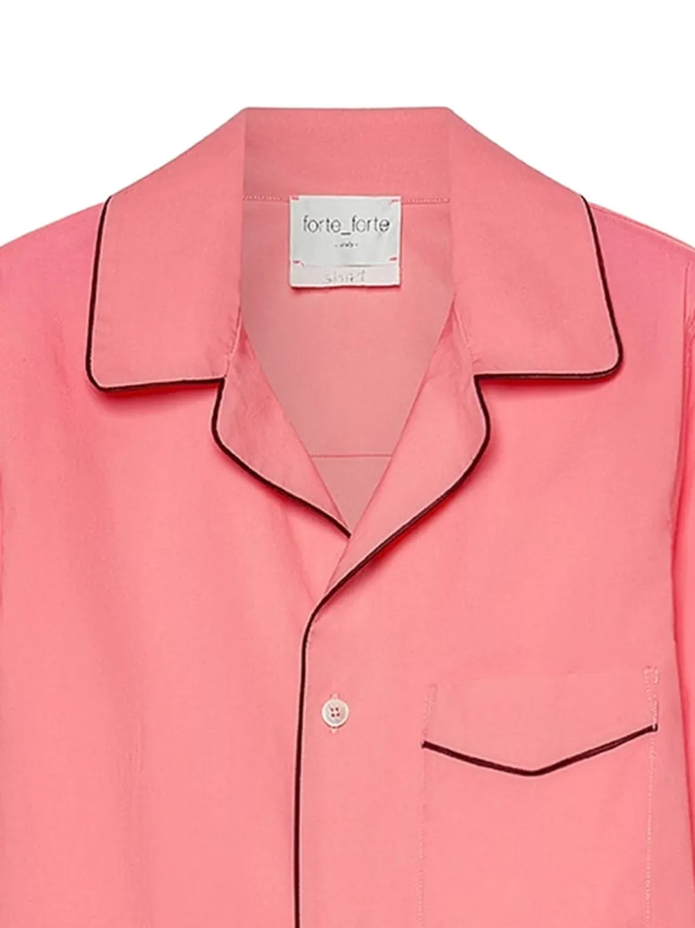 Forte Blouse met afwerking en lange mouwen Roze