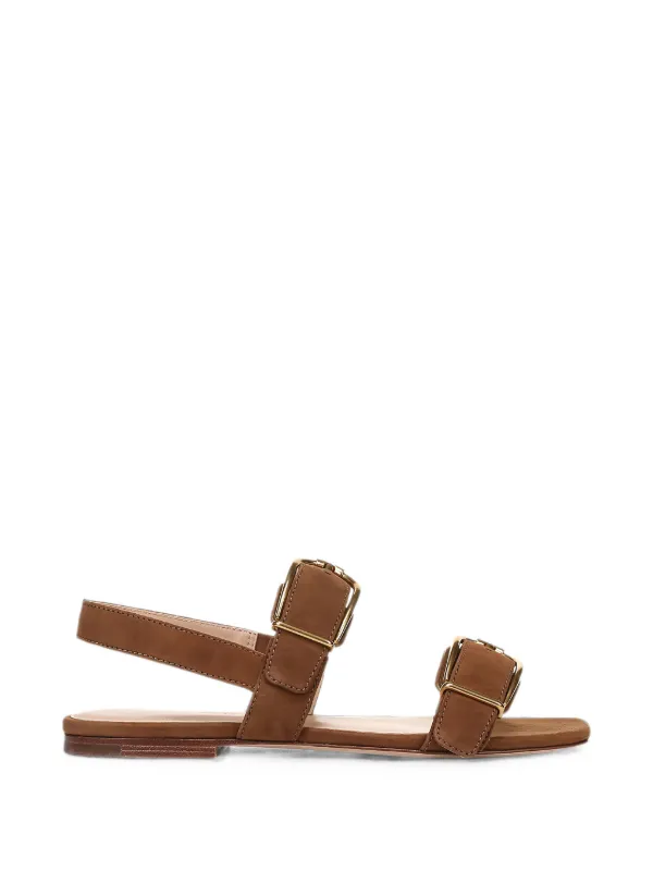Veronica Beard Buckle-detail Slingback Sandals in Brown