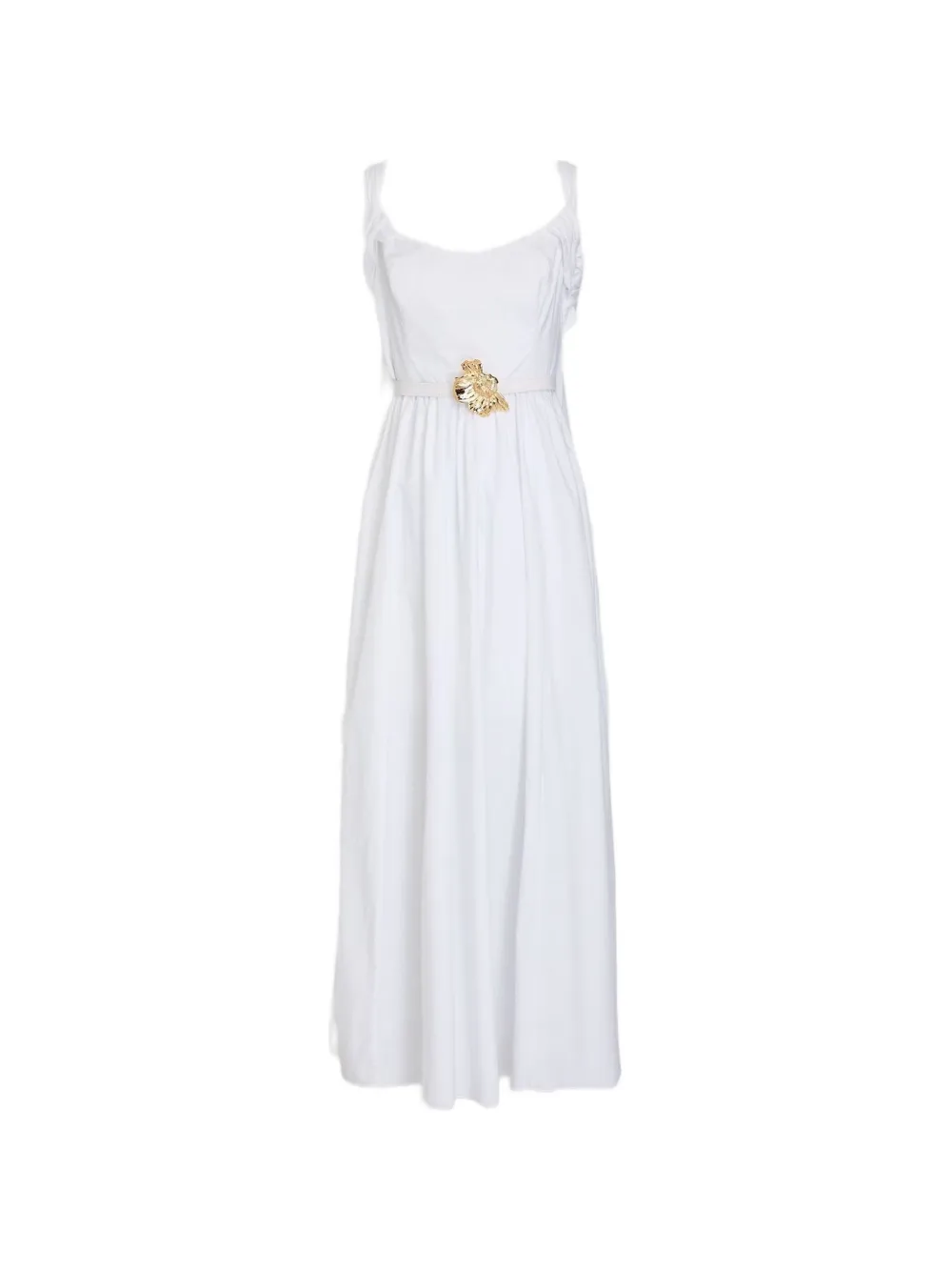 Oscar de la Renta belted cotton maxi dress - White