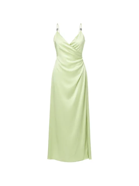 Hanita wrap-design crystal-embellished dress