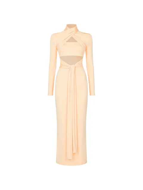 LAPOINTE cutout knotted gown maxi dress