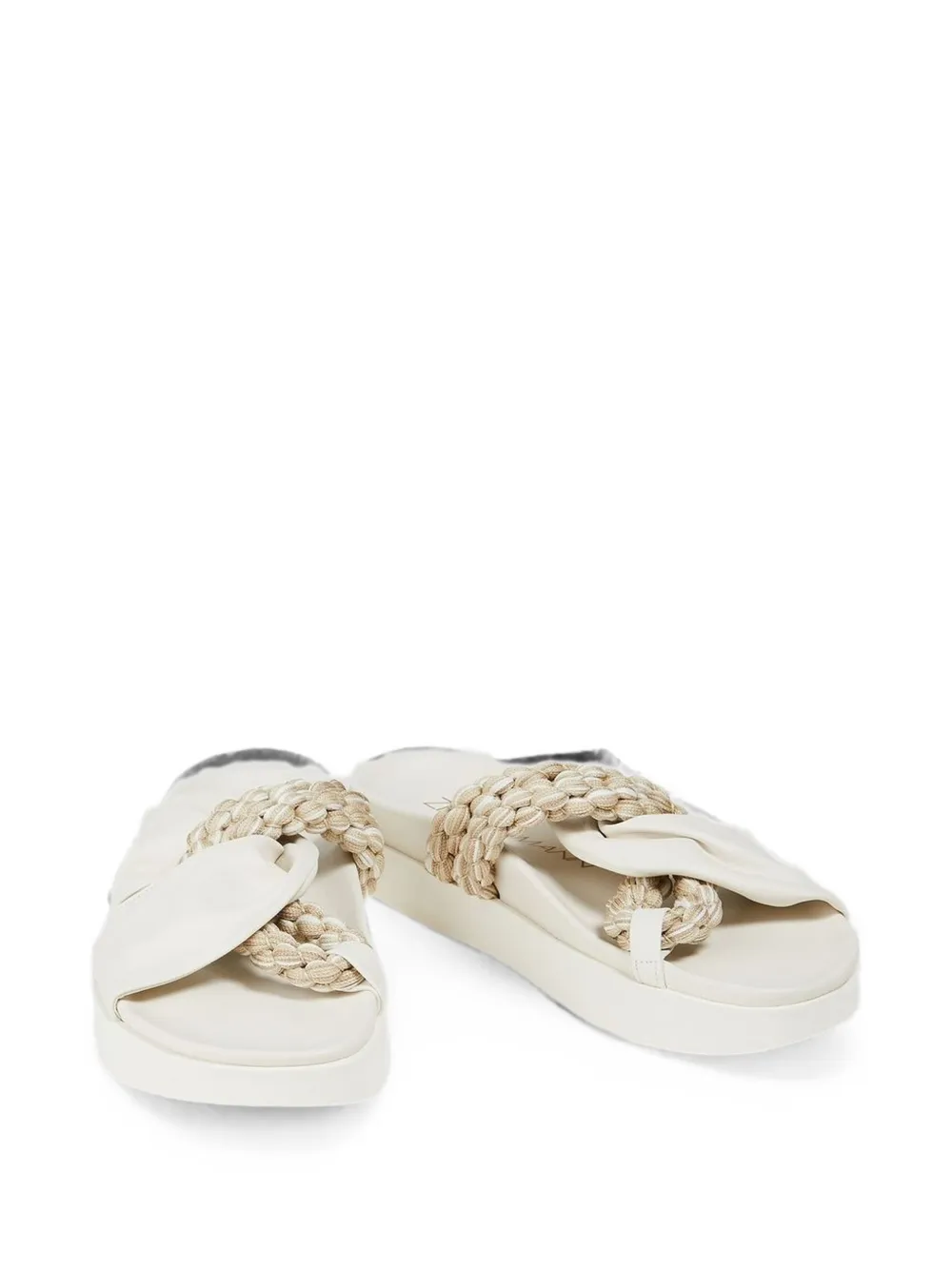 ZIMMERMANN twisted cord leather sandals Beige