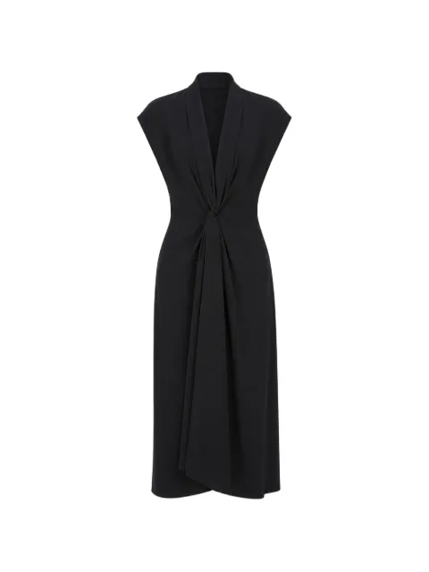 Hanita knot-detail draped midi dress