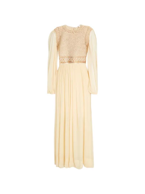 ZIMMERMANN crochet-paneled georgette maxi sdress
