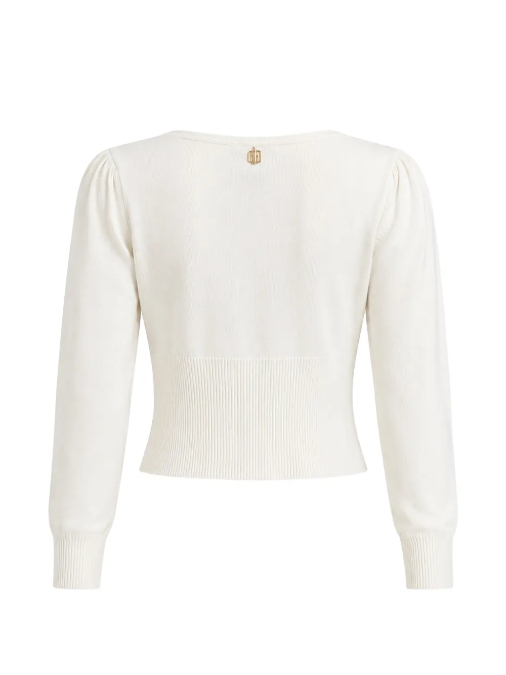 FRACOMINA Vest met pofmouwen en geribbelde zoom Beige
