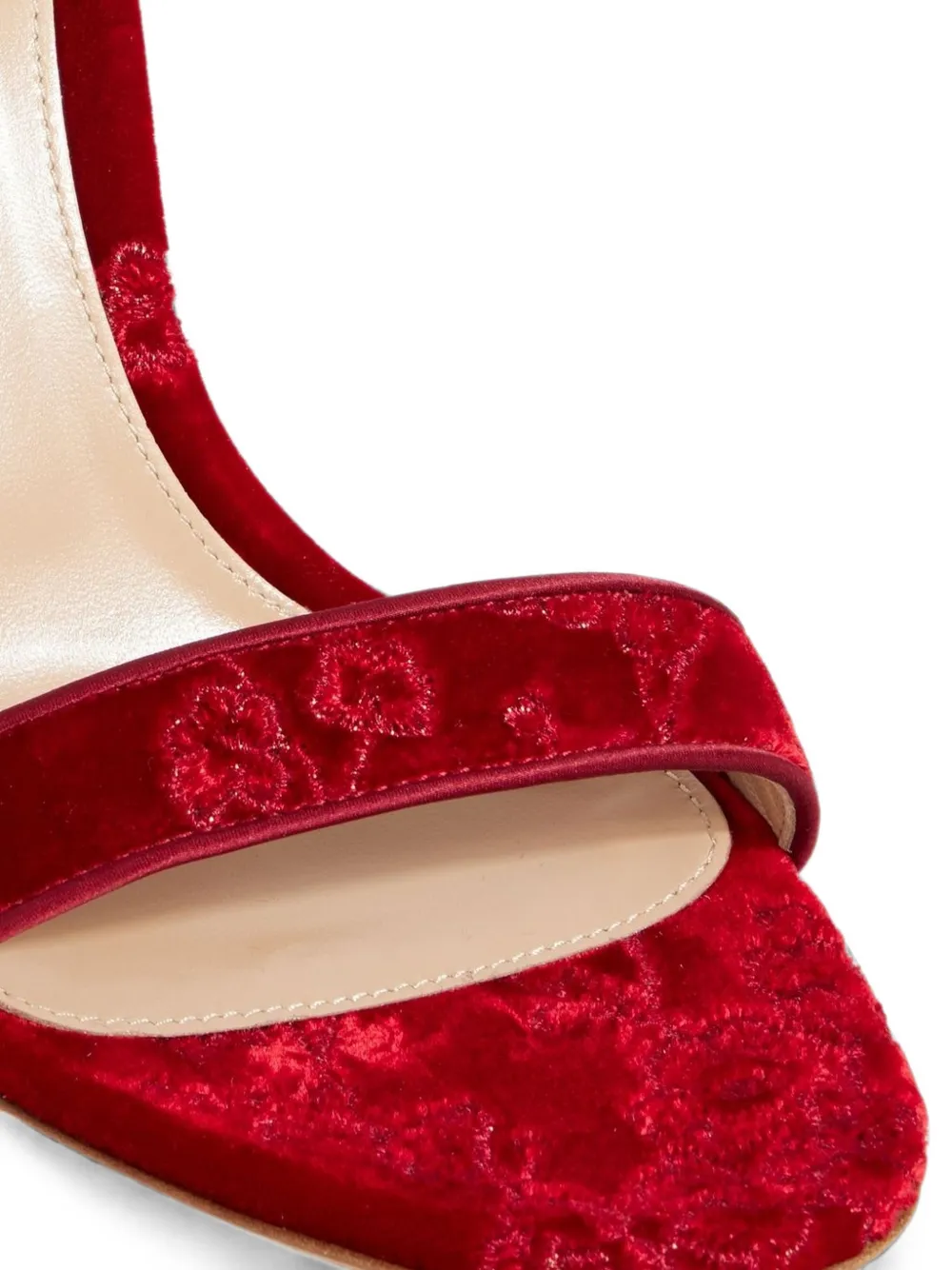 Gianvito Rossi Empress embroidered sandals Rood
