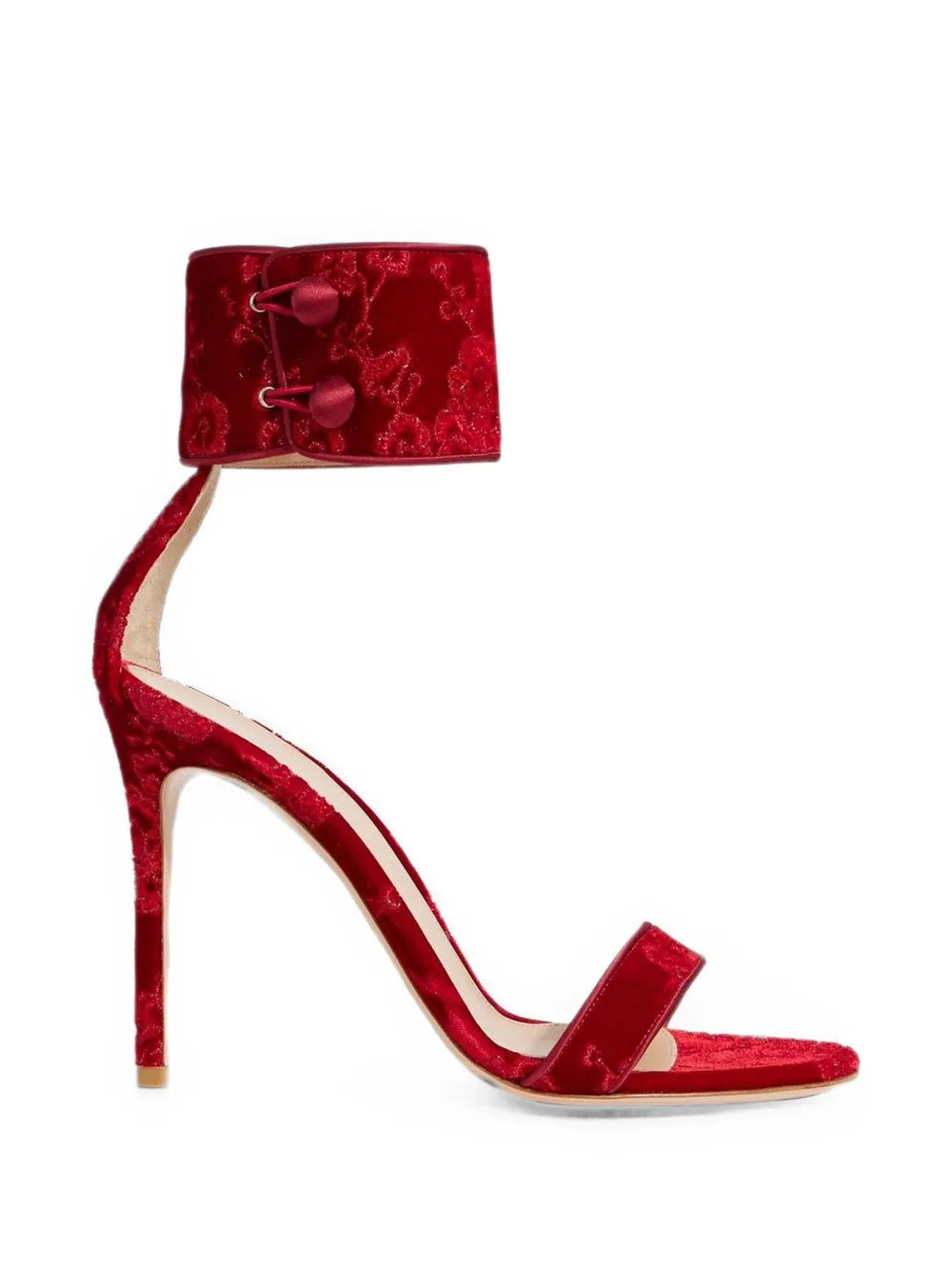 Gianvito Rossi Empress embroidered sandals - Rosso