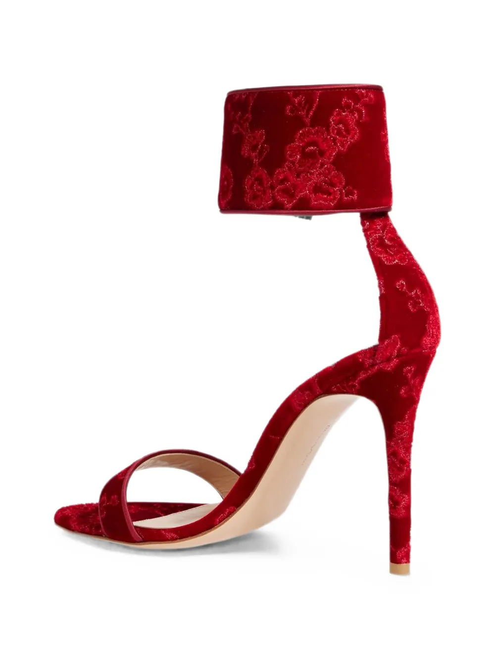 Gianvito Rossi Empress embroidered sandals Rood