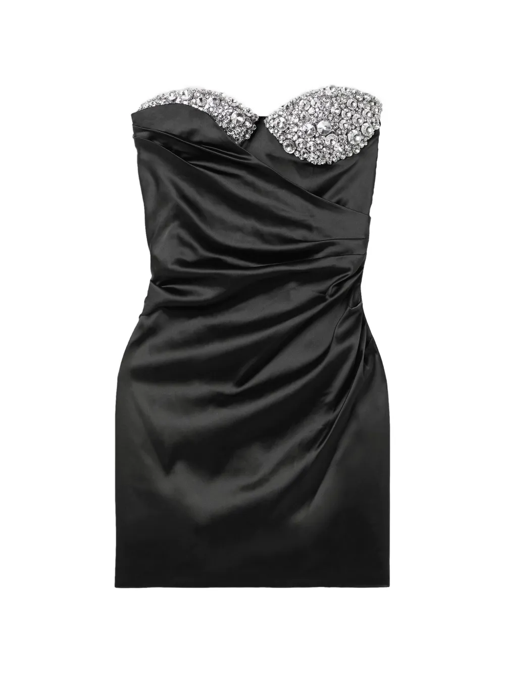 AREA crystal-embellished draped mini dress - Schwarz