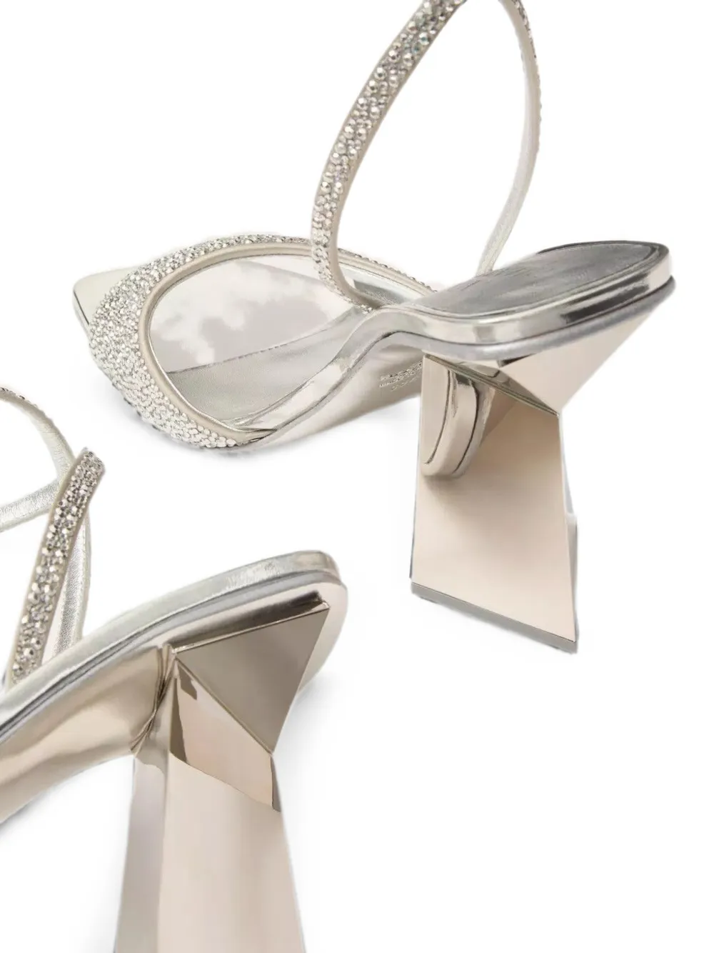 Valentino Garavani crystal-embellished Rockstud-heel sandals Zilver