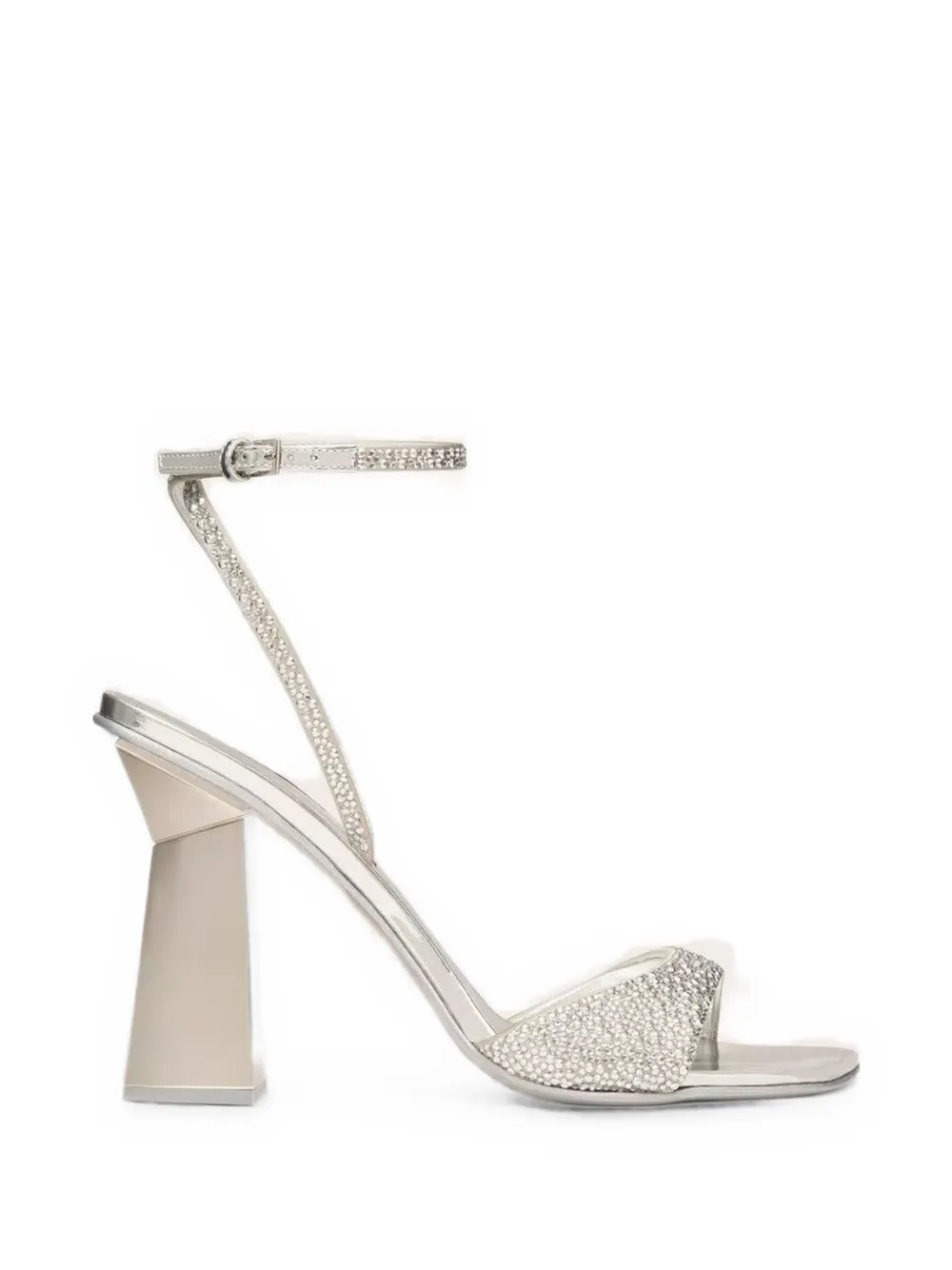 Valentino Garavani crystal-embellished Rockstud-heel sandals Zilver