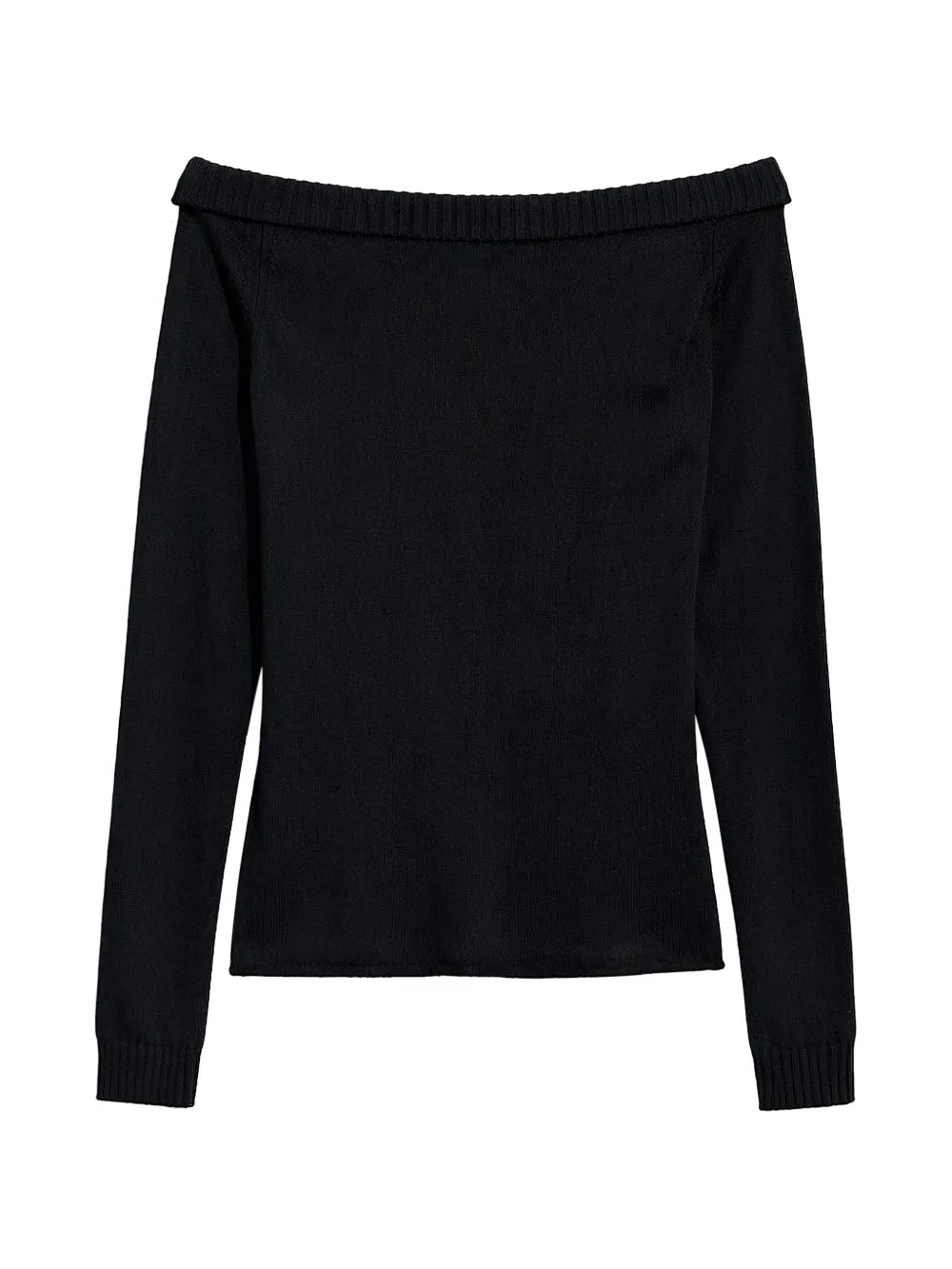 IRO off-the-shoulder ribbed-trim sweater - Nero