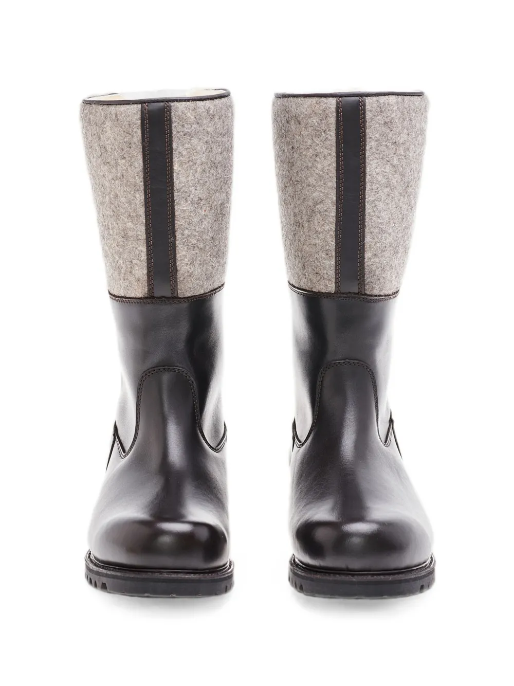 Ludwig Reiter Maronibrater felt-panelled leather boots Bruin