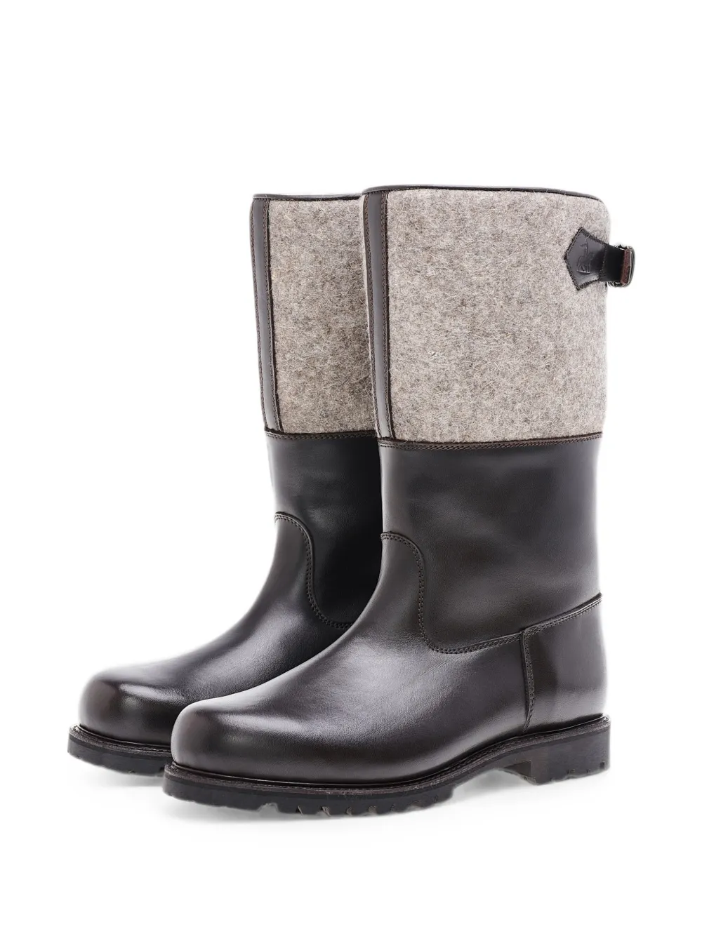 Ludwig Reiter Maronibrater felt-panelled leather boots Bruin