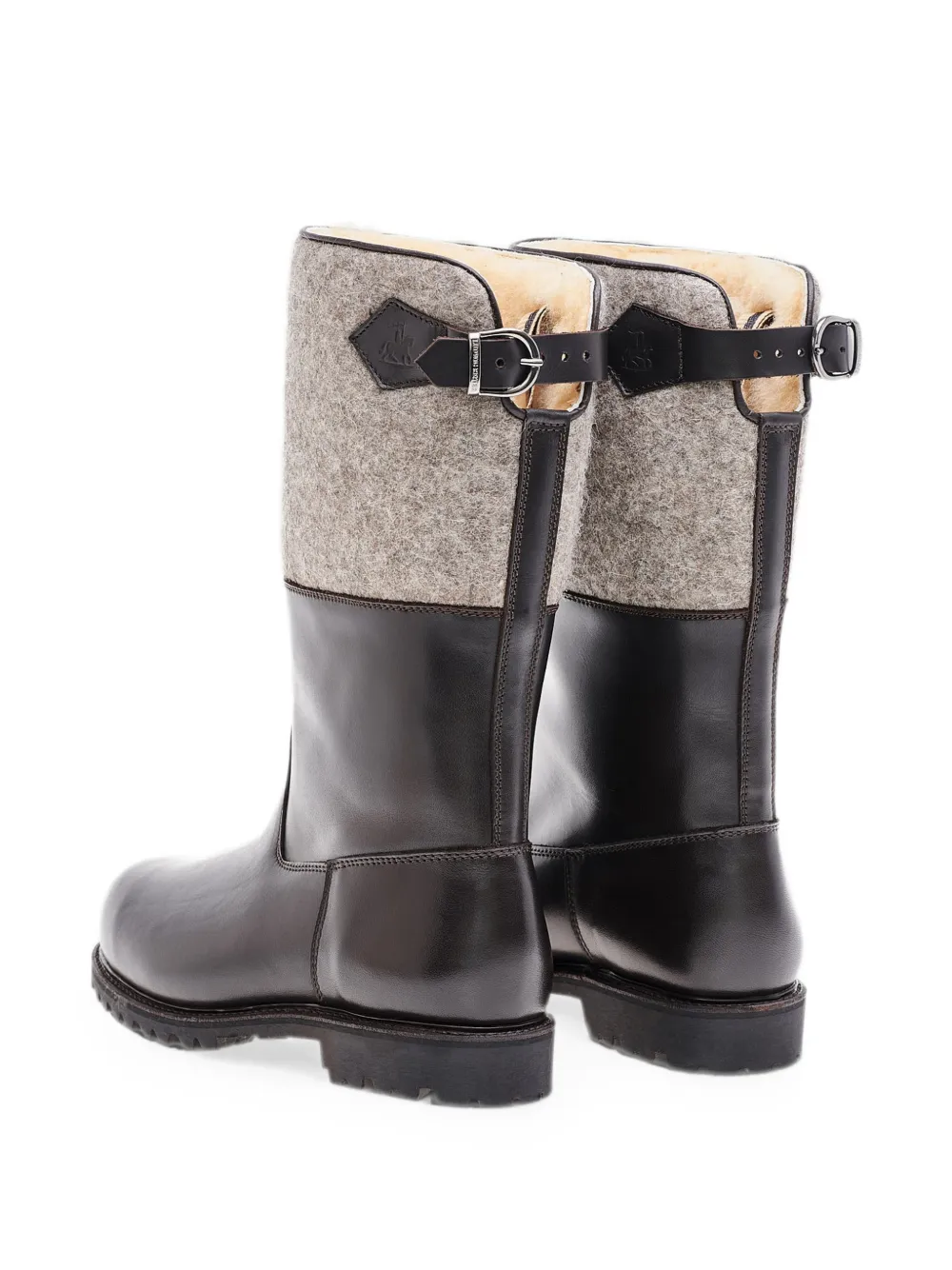 Ludwig Reiter Maronibrater felt-panelled leather boots Bruin