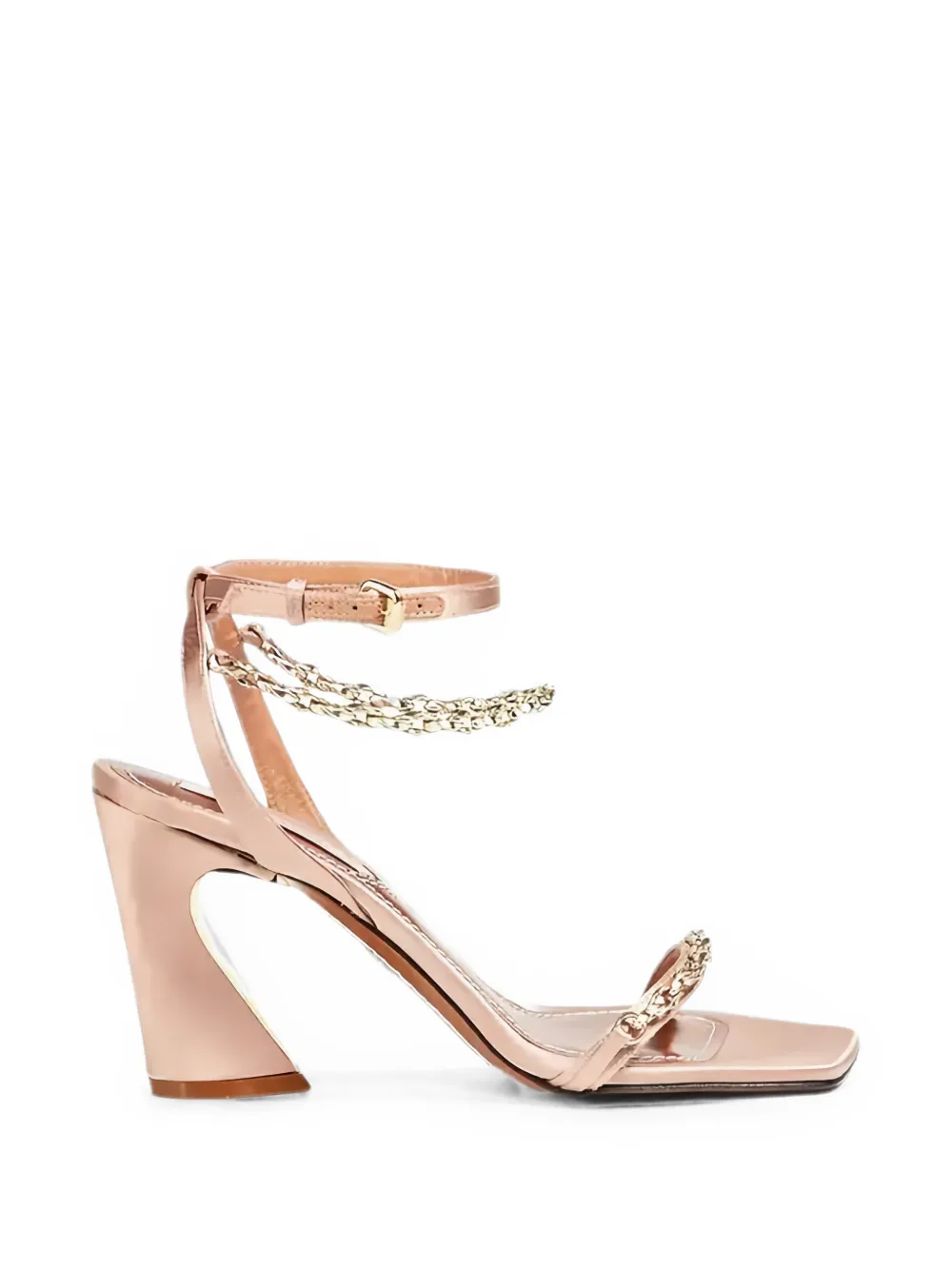 ZIMMERMANN chain-trimmed satin sandals Beige