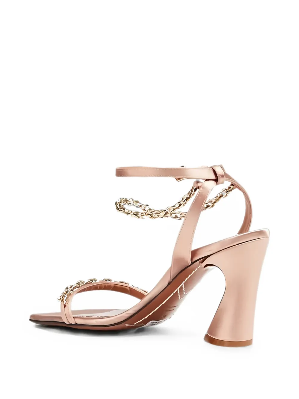 ZIMMERMANN chain-trimmed satin sandals Beige