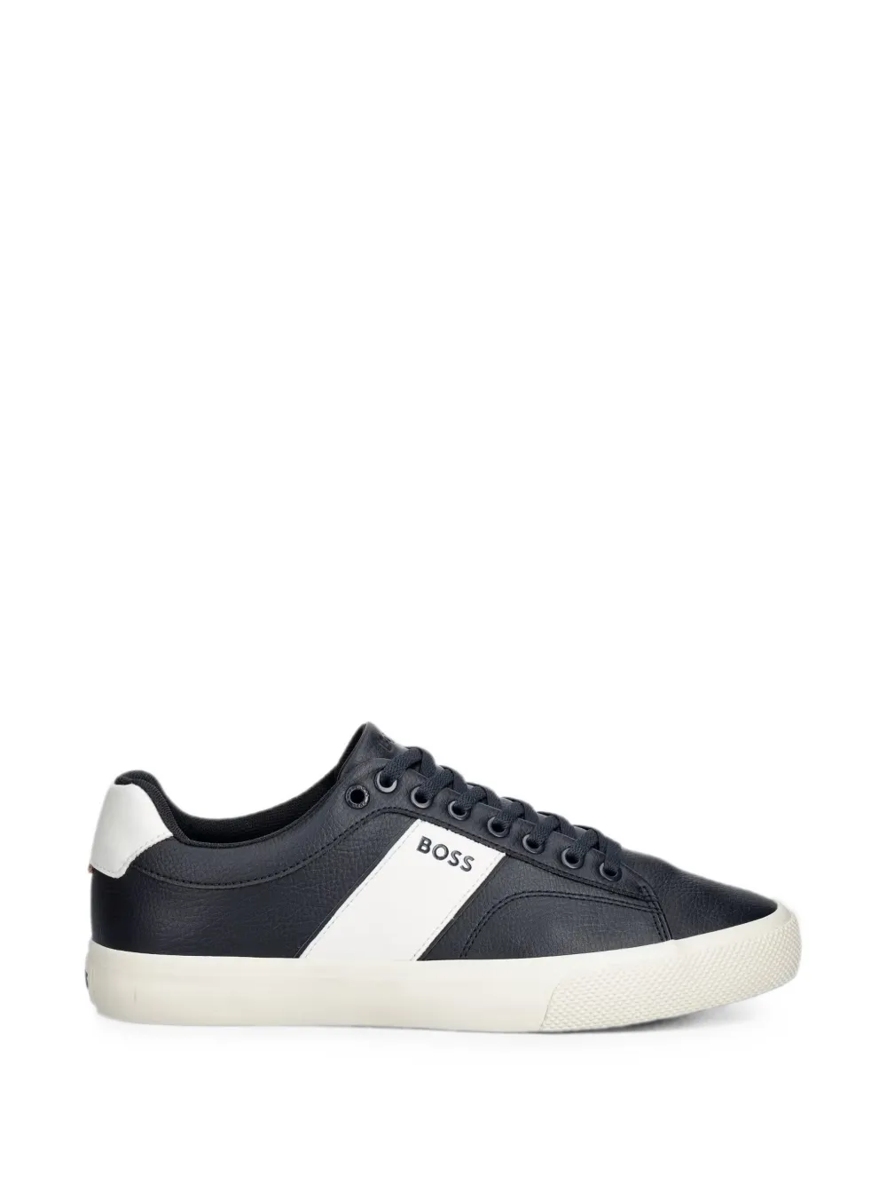 BOSS logo-print panelled sneakers Blauw