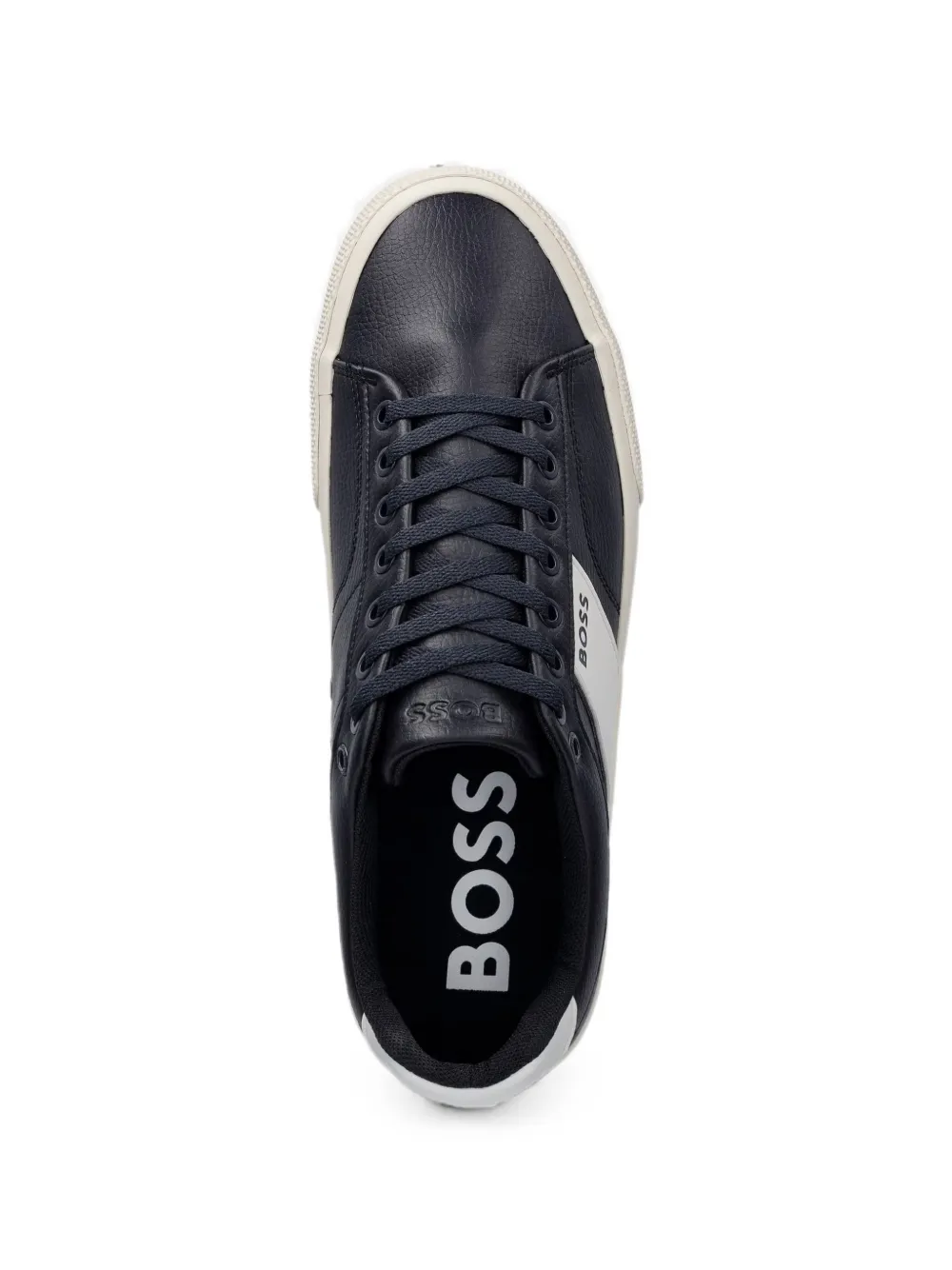 BOSS logo-print panelled sneakers Blauw