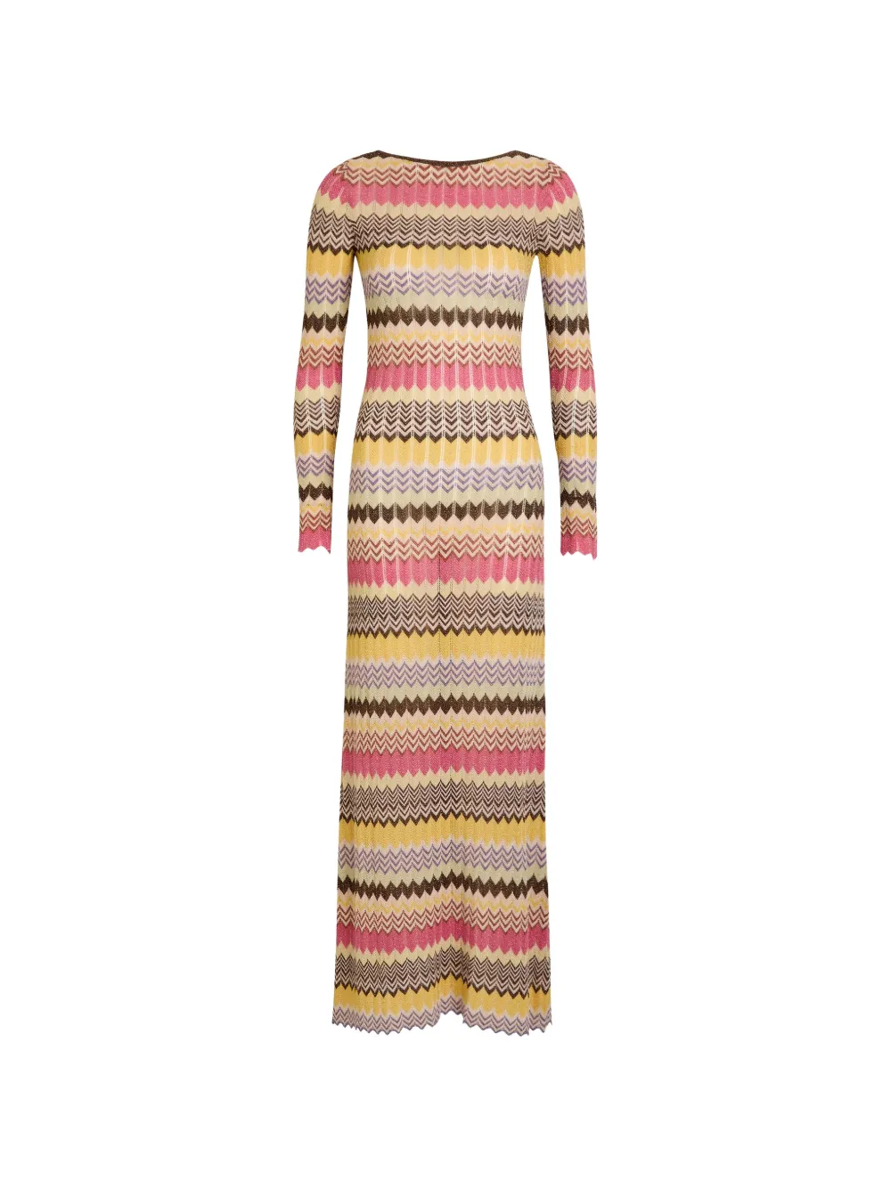 Faithfull Pedro chevron-knit long-sleeve maxi dress - Toni neutri