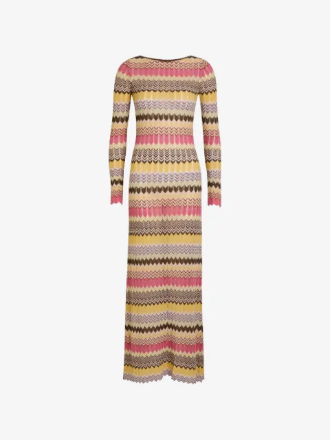 Faithfull maxi chevron-knit long-sleeve dress