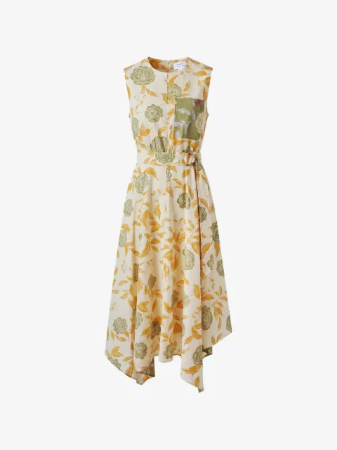 Tanya Taylor vestido Myra asimétrico con estampado floral