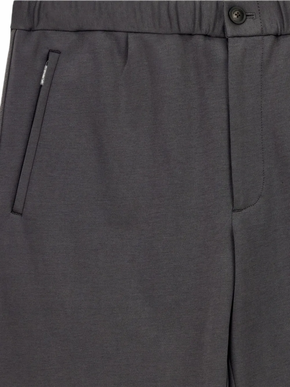 Emporio Armani elasticated-waistband straight-leg trousers Grijs