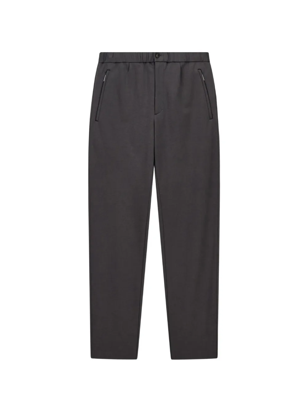 Emporio Armani elasticated-waistband straight-leg trousers - Grigio
