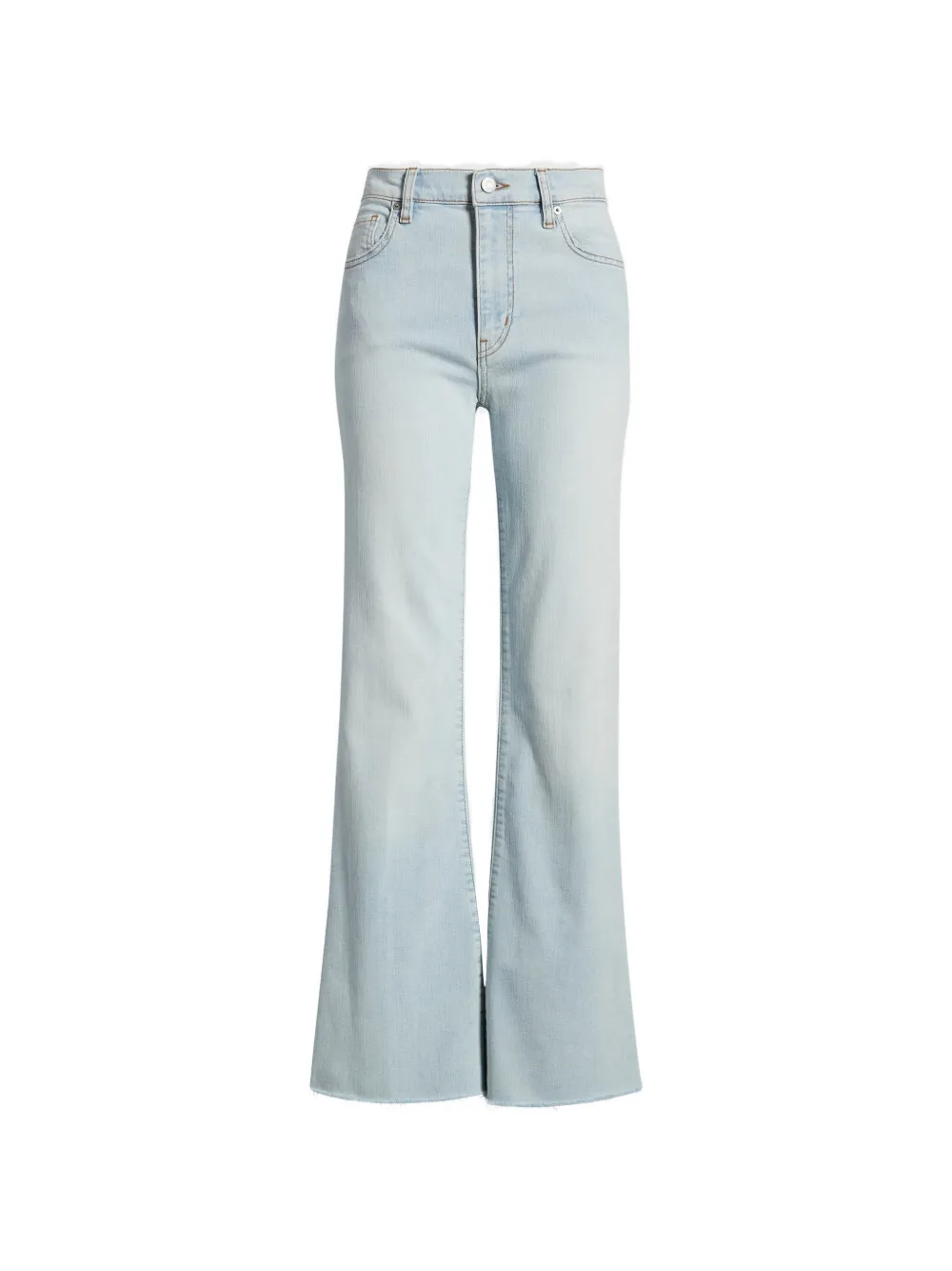 FRAME Icon flared jeans met gerafelde afwerking Blauw