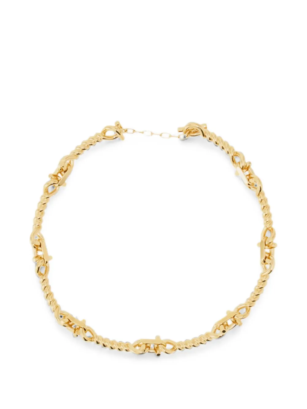 Ferragamo Twisted Gancini Necklace In Gold