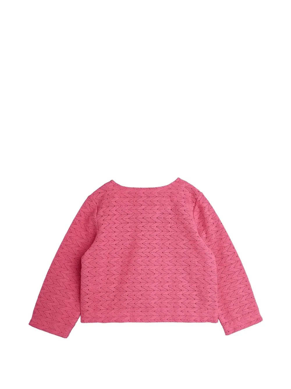 Mini Rodini Gebreid vest met hart-patch en chevron-streep Roze