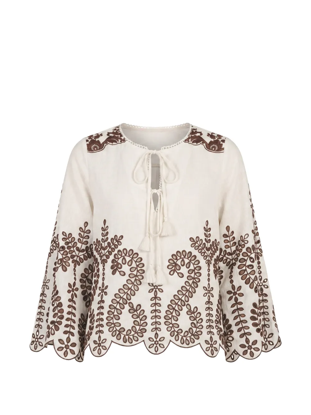 Christy Lynn Kora embroidered blouse - Toni neutri