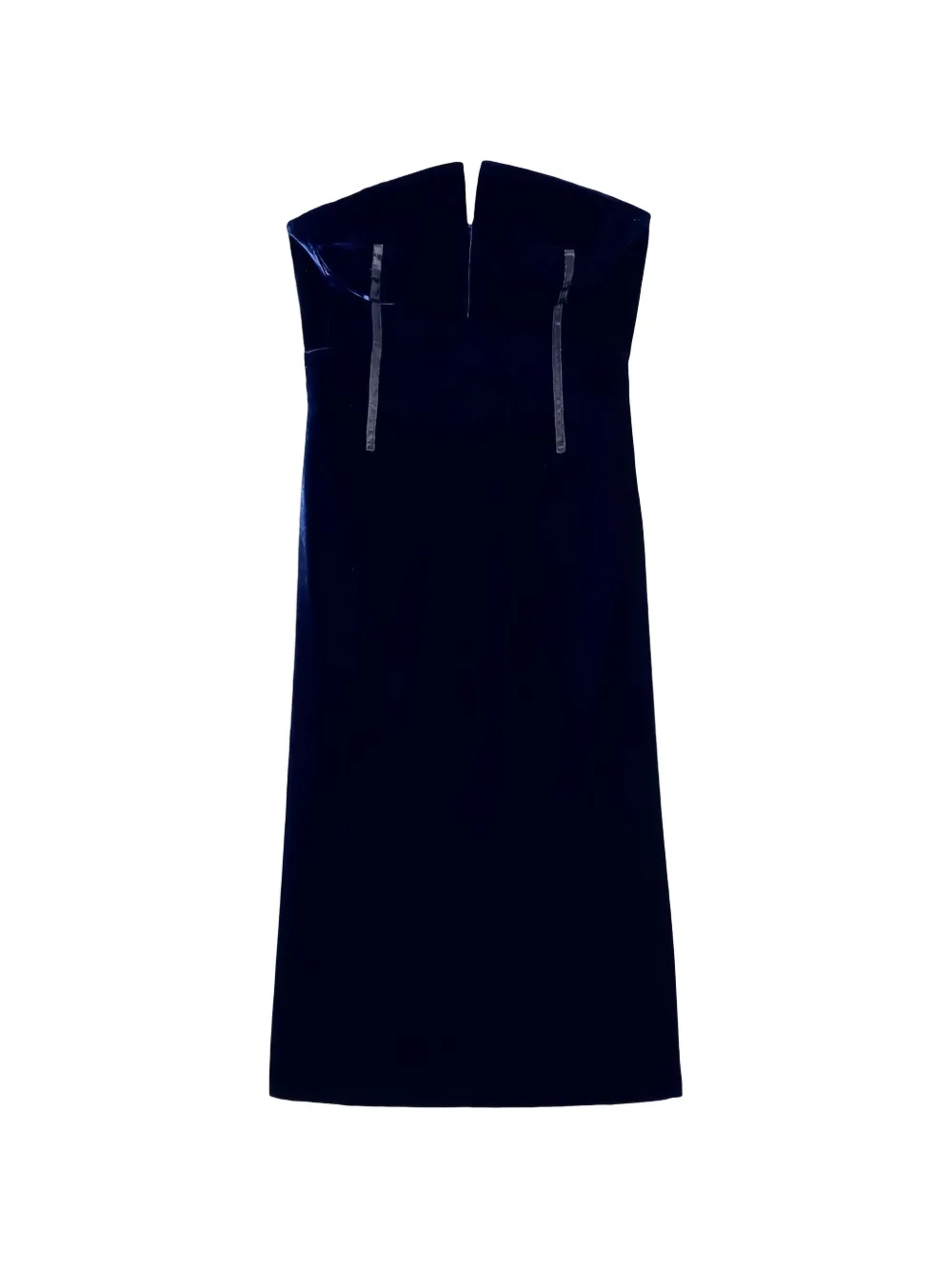 TOM FORD Schulterfreies Midikleid mit Ripsbandbesatz - Blau