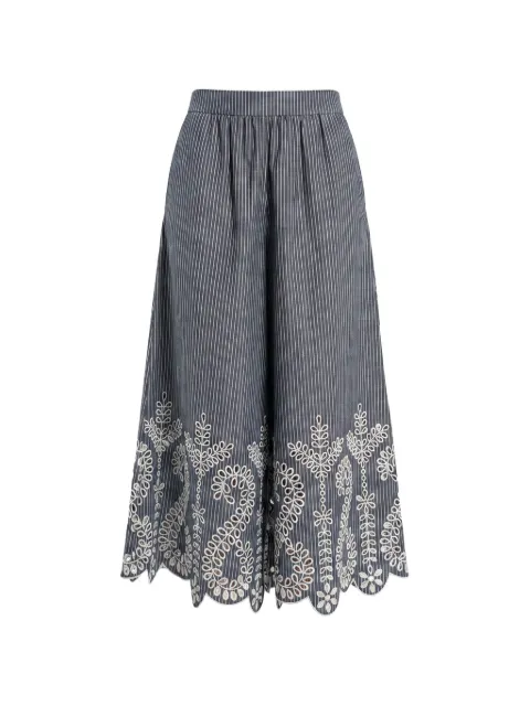 Christy Lynn Carter embroidered wide-leg trousers