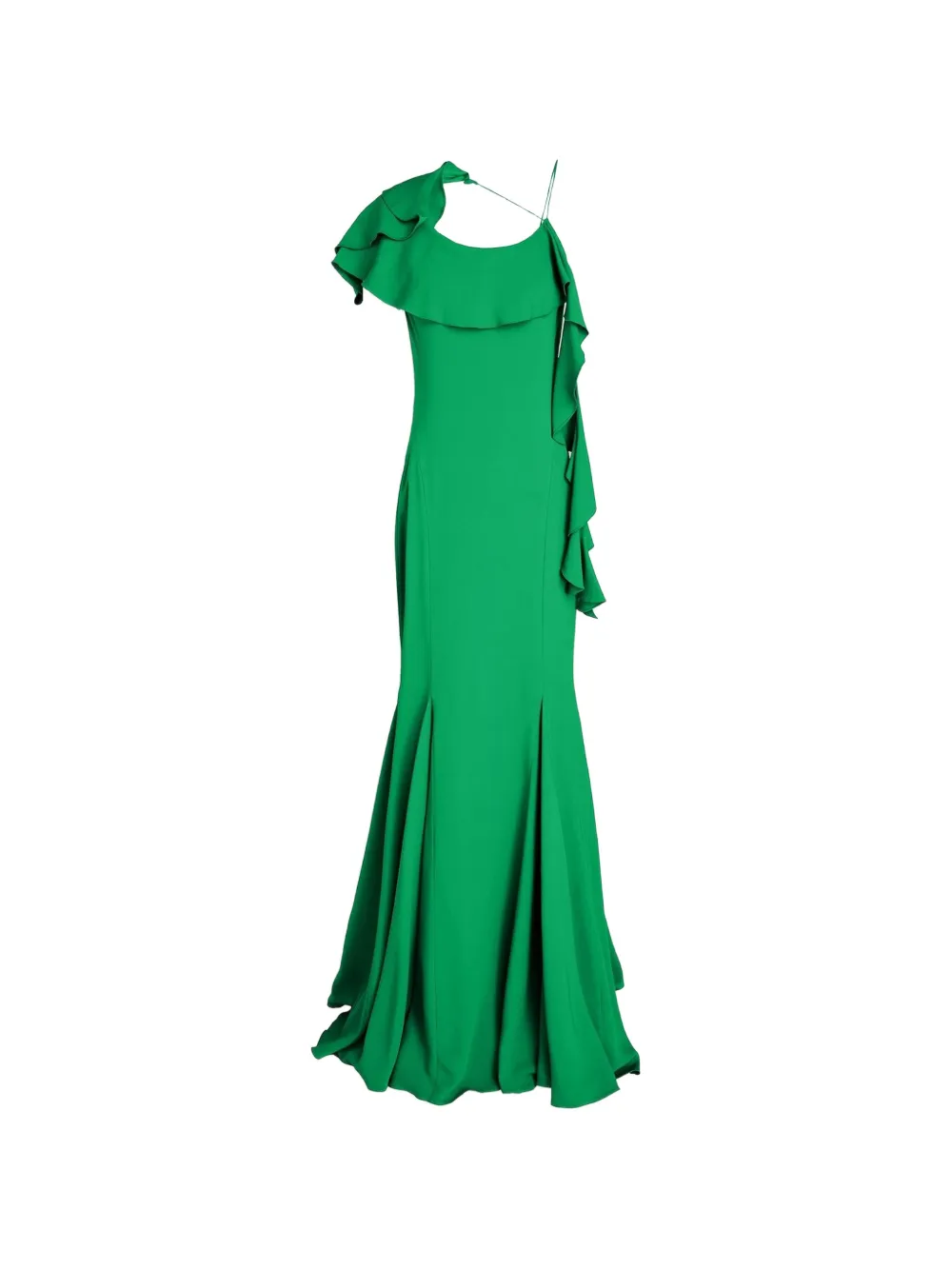 Oscar de la Renta ruffled cady gown - Grün