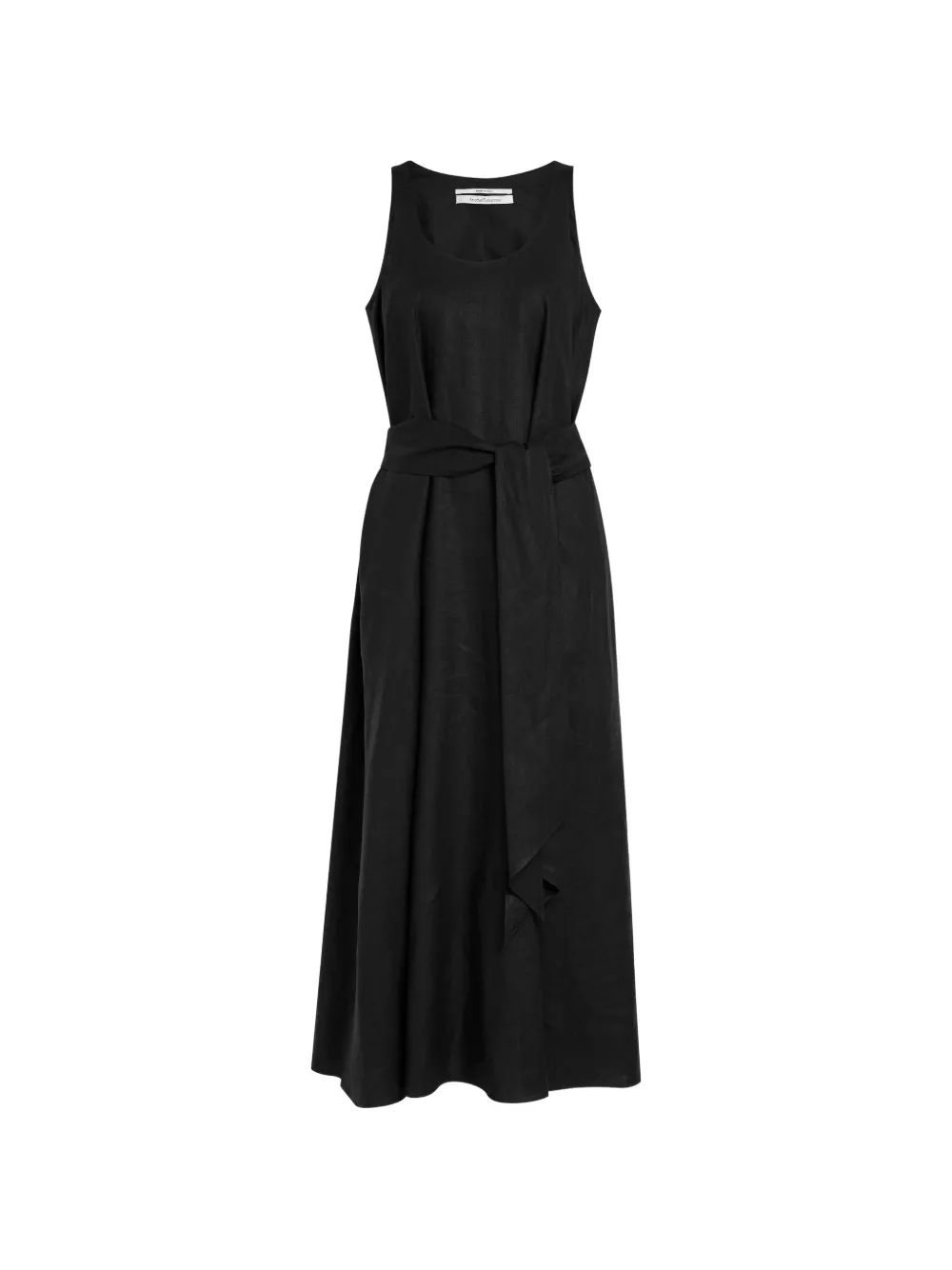 Another Tomorrow Midi-jurk met ceintuur Zwart