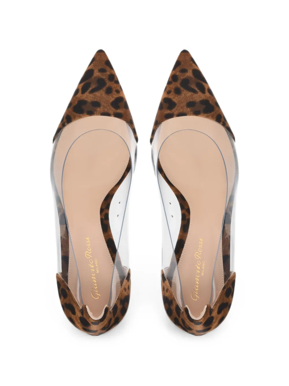 Gianvito Rossi leopard-print heeled pumps Wit