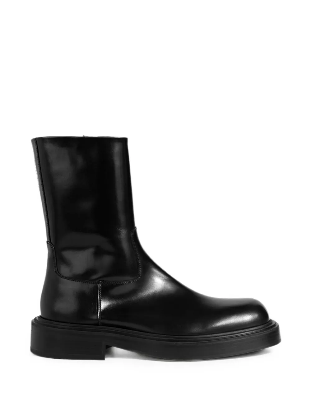 Ferragamo leather block-heel boots Zwart