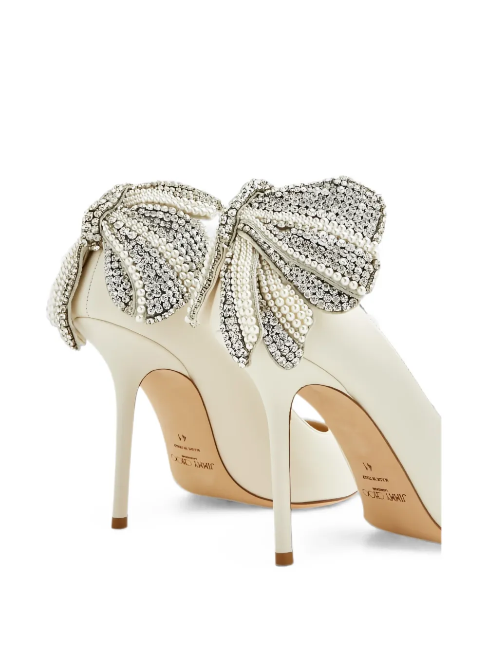 Jimmy Choo Love bow-embellished leather pumps Wit