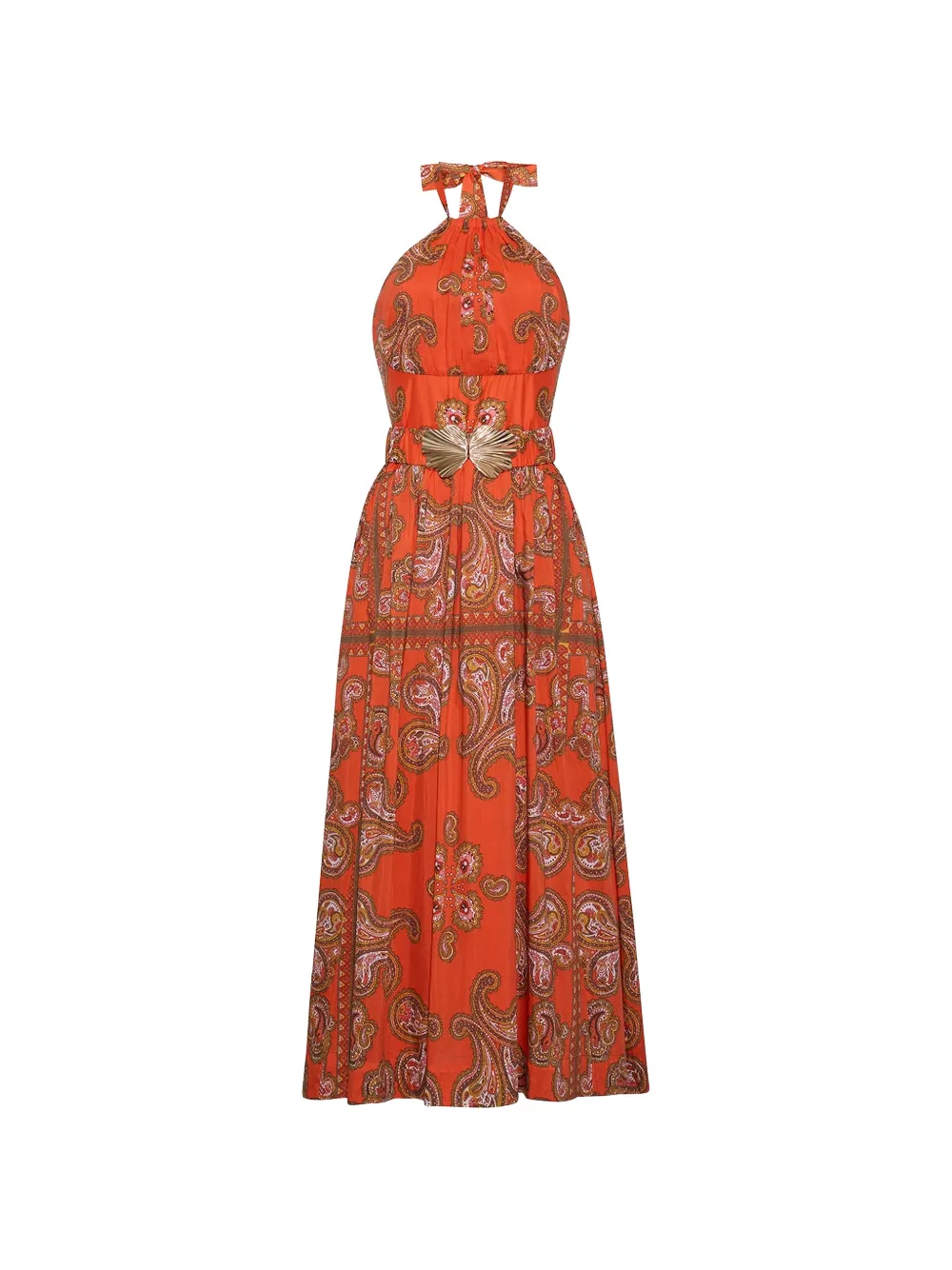 Cara Cara Dena paisley-print belted maxi dress - Orange